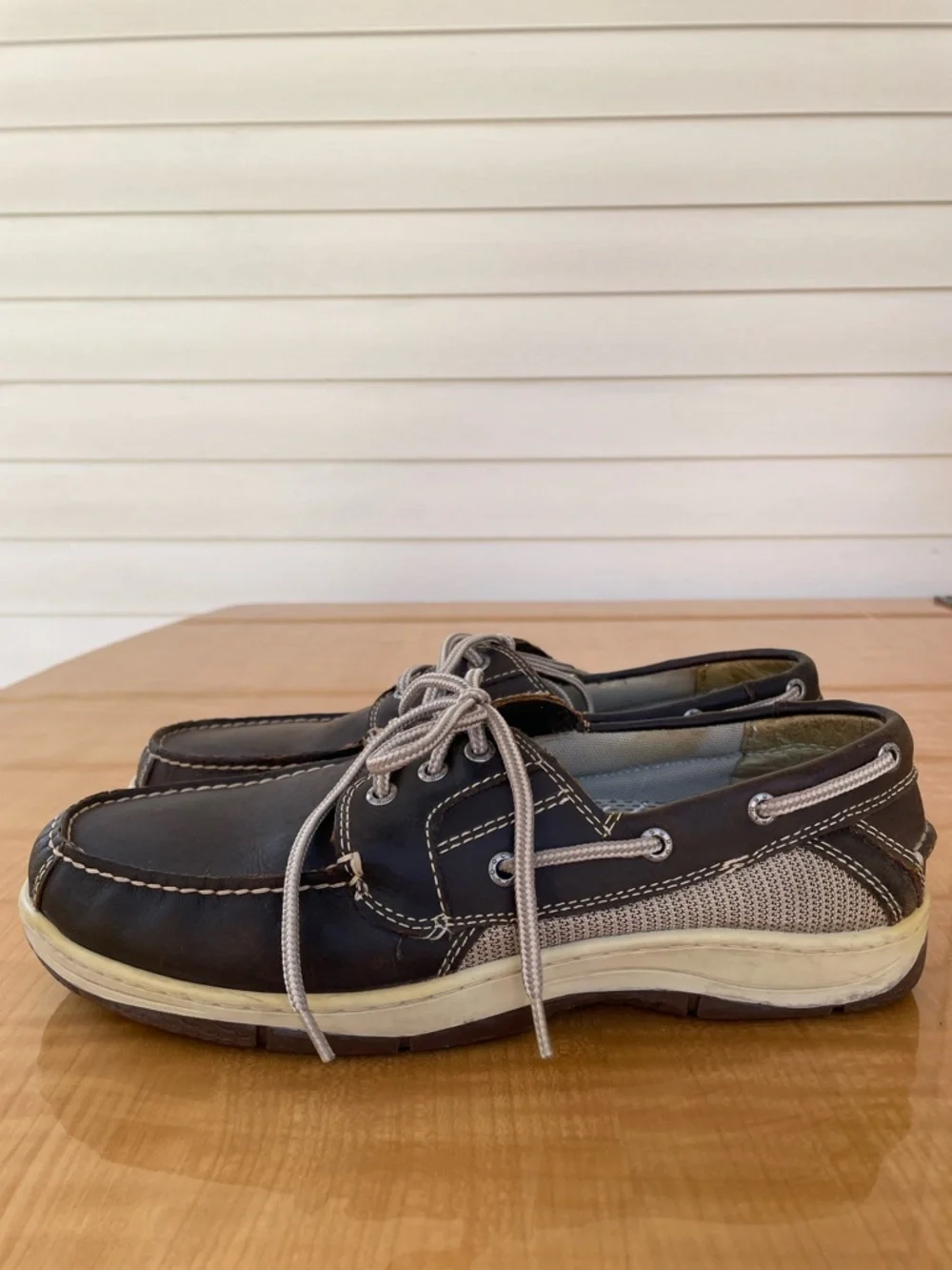 Dockers Men's Leather Boat Shoes Casual Dark Brown Size 11.5